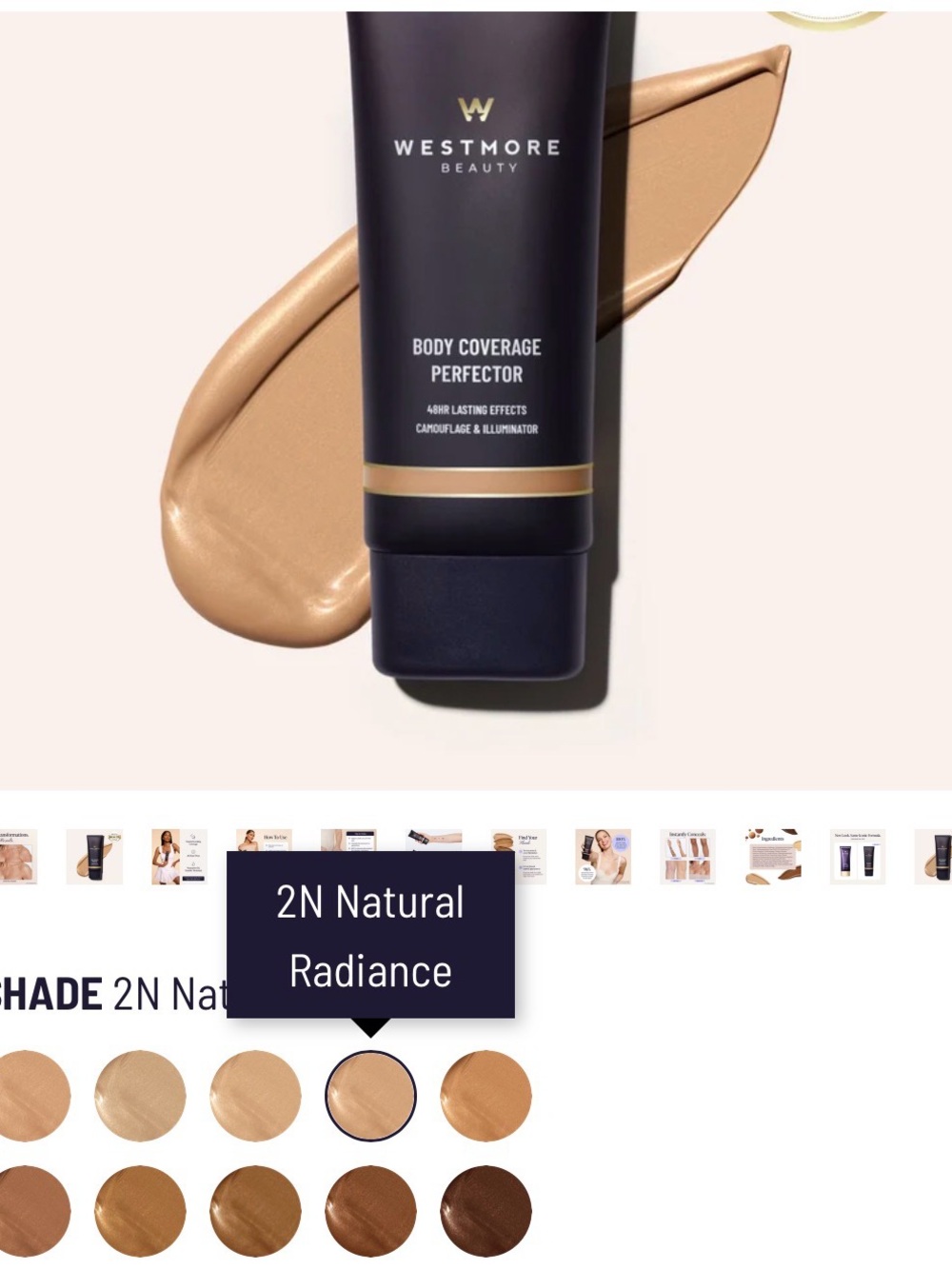 Westmore Body Coverage Perfector - 2N natural radiance & blend and blur brush